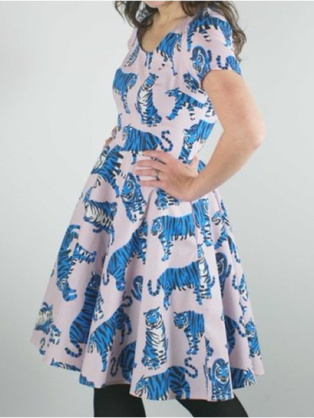 Nooworks Loretta Kim Sielbeck Blue Tiger Dress XL EUC - worn once